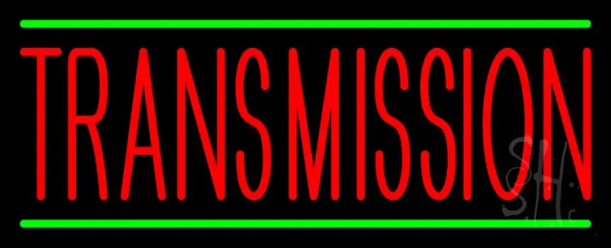 Red Transmission With Green Line LED Neon Sign