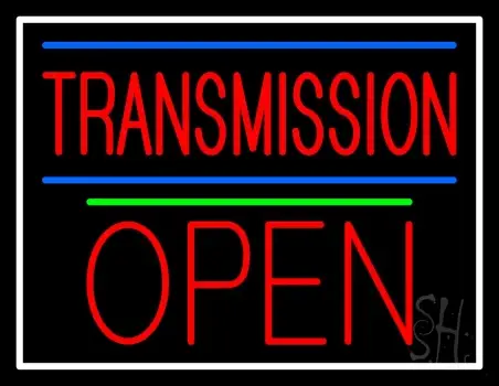 Red Transmission With Block Open Line LED Neon Sign
