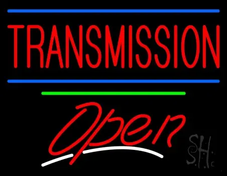Red Transmission Open Green Line LED Neon Sign