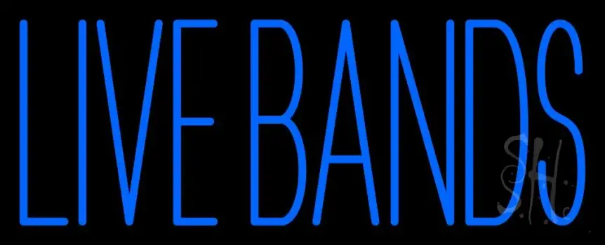 Blue Live Bands LED Neon Sign