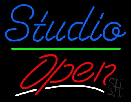 Blue Studio Red Open 1 LED Neon Sign