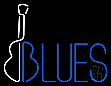 Blues With Guitar 1 LED Neon Sign