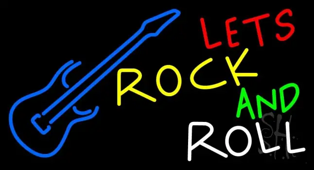 Lets Rock N Roll 1 LED Neon Sign