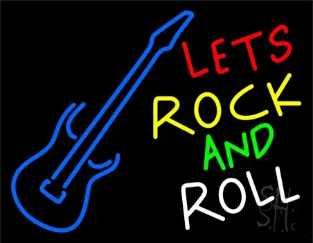 Lets Rock N Roll LED Neon Sign