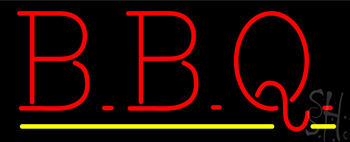 Red BBQ Yellow Line LED Neon Sign