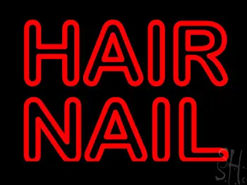Red Double Stroke Hair Nail LED Neon Sign