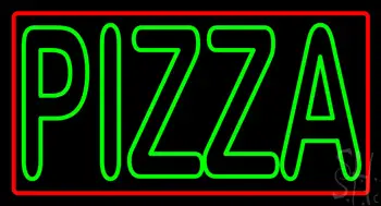 Double Stroke Pizza with Border LED Neon Sign