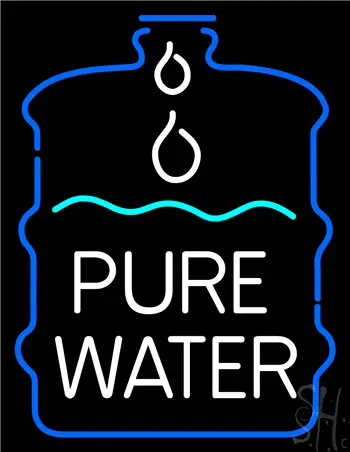 White Pure Water in Bottle LED Neon Sign
