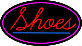 Red Shoes Pink Oval LED Neon Sign