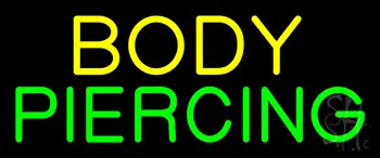 Yellow Body Green Piercing Neon Sign