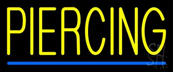 Yellow Piercing Blue Line Neon Sign