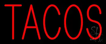 Red Simple Tacos Neon Sign