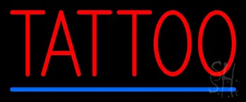 Red Tattoo Blue Line Neon Sign