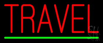 Red Travel Green Line Neon Sign