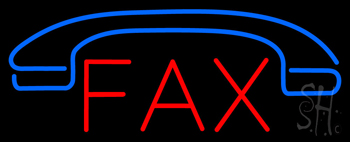 Red Fax with Logo Neon Sign
