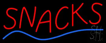 Red Snacks with Blue Line Neon Sign