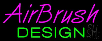 Purple Airbrush Green Design Neon Sign