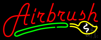 Red Airbrush Logo Neon Sign