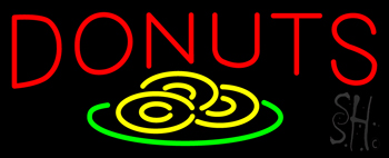 Donut Red and Logo Neon Sign