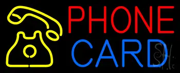 Phone Card with Logo Neon Sign