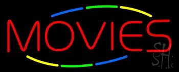 Multicolored Deco Style Movies Neon Sign