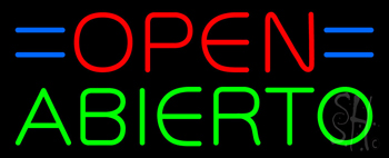 Red Open Blue Abierto Neon Sign