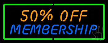 50% Off Membership LED Neon Sign