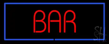 Red Colored Bar with Blue Border LED Neon Sign