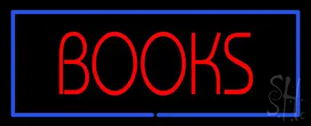 Red Books with Blue Border LED Neon Sign