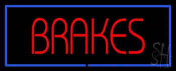 Brakes Blue Border LED Neon Sign