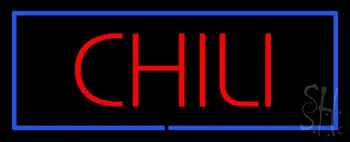 Red Chili Blue Border LED Neon Sign
