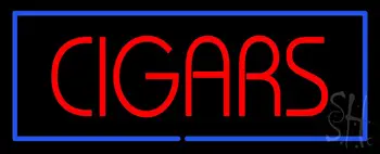 Red Cigars with Blue Border LED Neon Sign