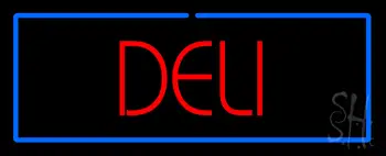Red Deli with Blue Border LED Neon Sign