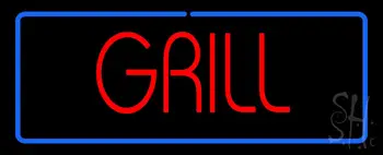 Red Grill with Blue Border LED Neon Sign