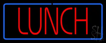 Red Lunch Blue Border LED Neon Sign