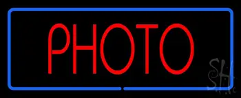 Red Photo Blue Border LED Neon Sign