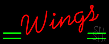 Red Cursive Wings LED Neon Sign
