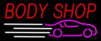 Red Body Shop Car Logo Neon Sign