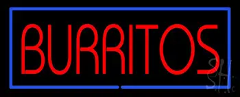 Red Burritos with Blue Border LED Neon Sign