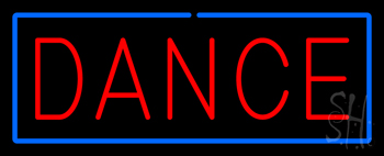 Red Dance Blue Border Neon Sign