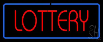 Red Lottery Blue Border LED Neon Sign