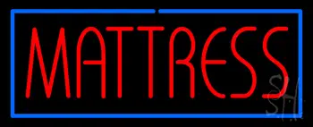 Red Mattress with Blue Border Neon Sign