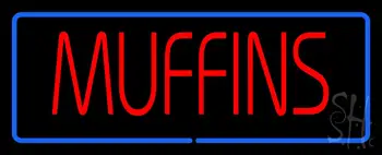 Red Muffins with Blue Border LED Neon Sign