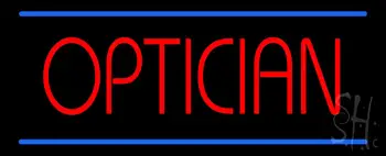 Red Optician Blue Lines LED Neon Sign
