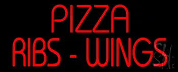 Red Pizza Ribs Wings LED Neon Sign