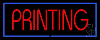 Red Printing Blue Border LED Neon Sign