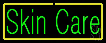 Green Skin Care Yellow Border Neon Sign