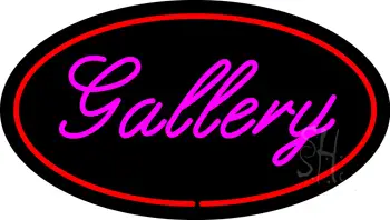 Purple Gallery Red Oval LED Neon Sign