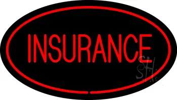 Red Insurance Oval Red LED Neon Sign
