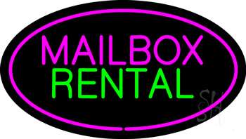 Mailbox Rental Oval Animated LED Neon Sign